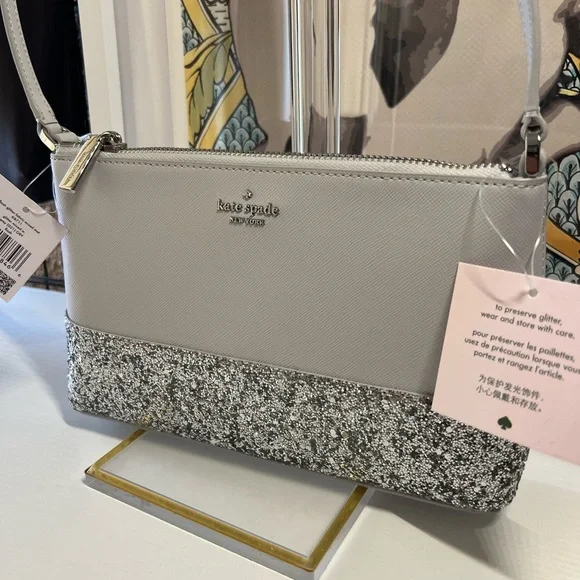 kate spade Light Gray and Silver Crossbody Bag - Picture 3 of 7